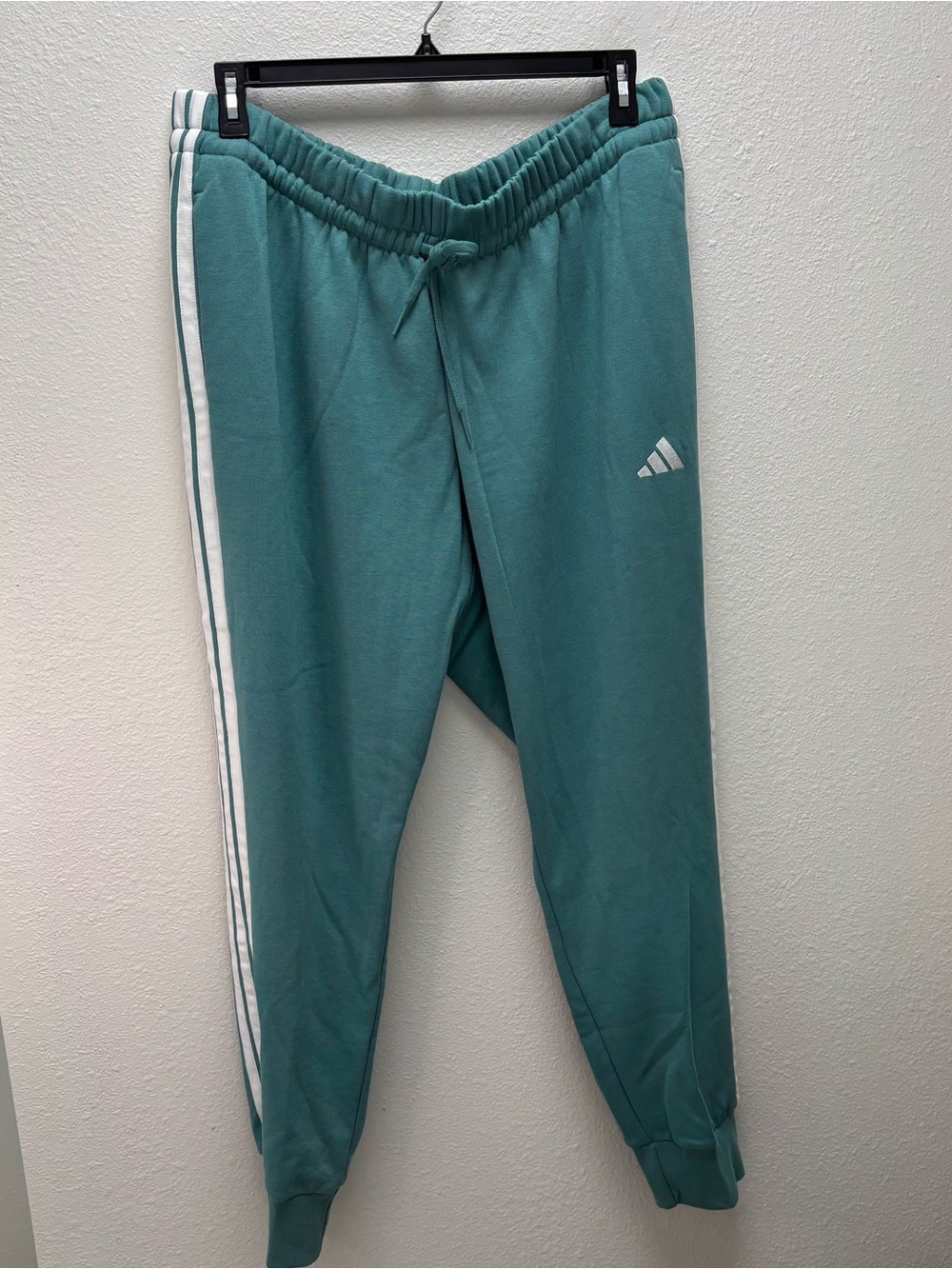 Adidas Women’s 3-Stripes Fleece Jogger Pants Teal 2X Plus Size NWT